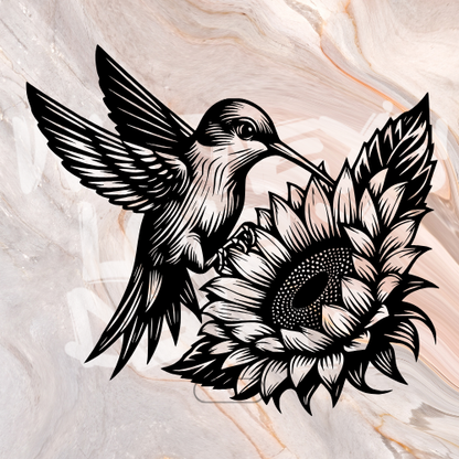 Hummingbird with Sunflower